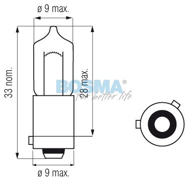 12V 21W H21W BAY9s HALOGEN