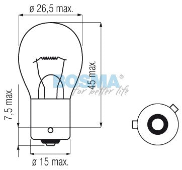 12V 21W BAU15s KLAR