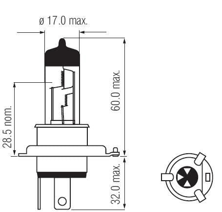 24V 75 / 70W H4 P45t