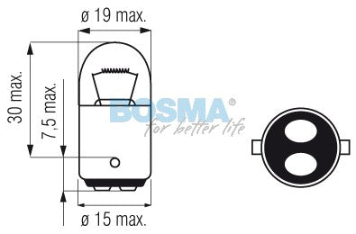 24V 5W BA15d 18x37mm