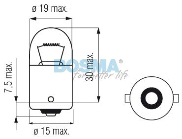 24V 10W R10W BA15s 18x37mm