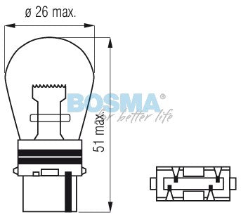 12V 32CP PY27W S25d GUL
