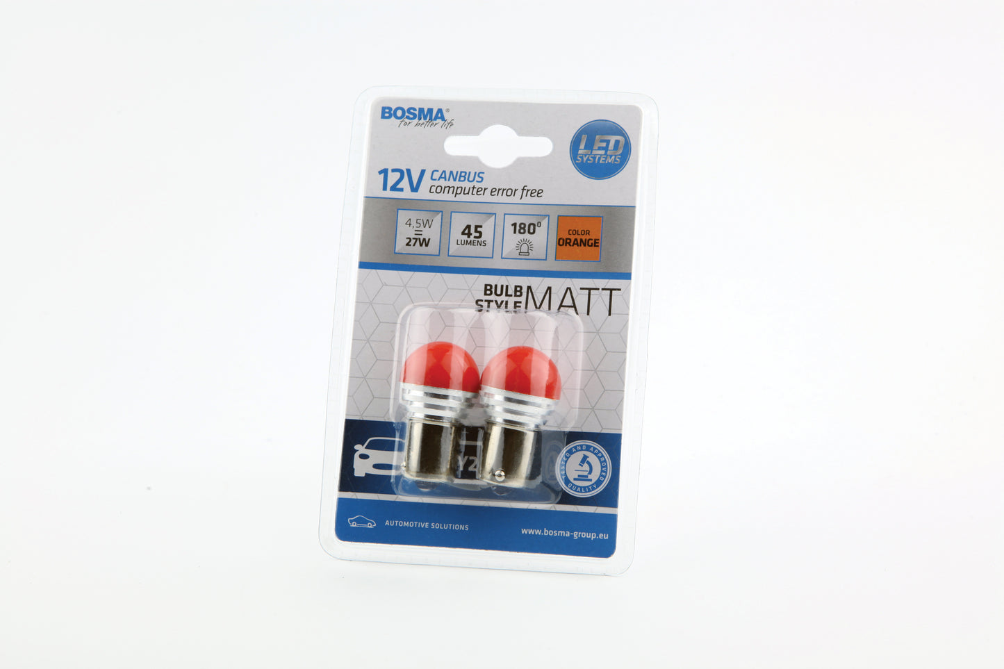 12V P21W BAU15s SMD 2835 MATT ORANSJE