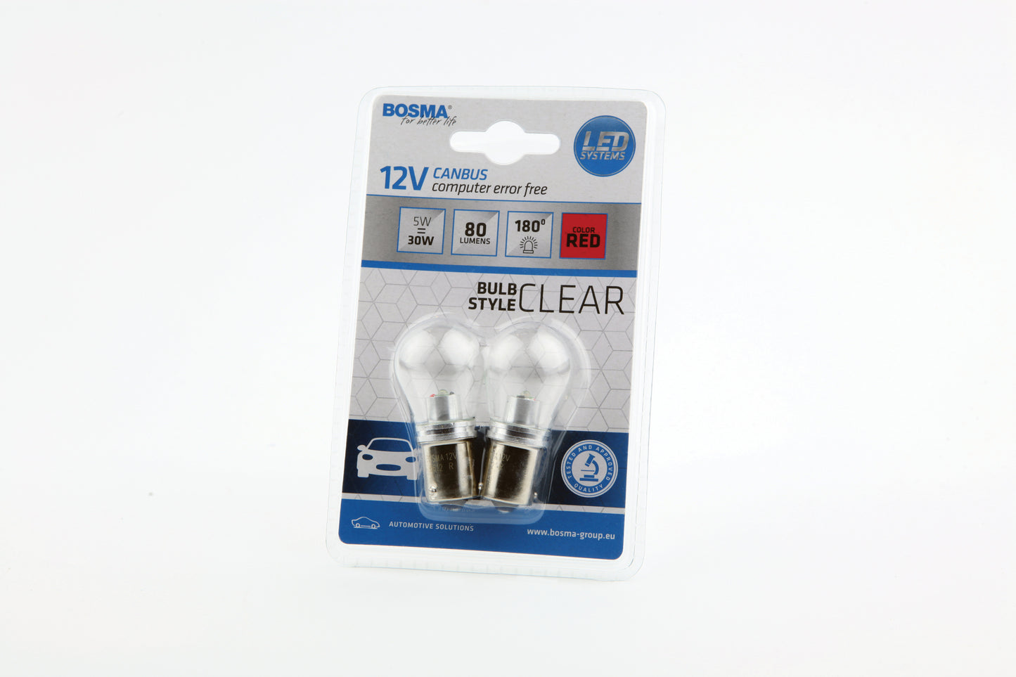 12V P21W BA15s CREE3535 KLAR RØD