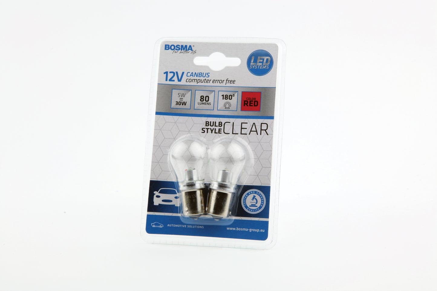 12V P21W BA15s CREE3535 KLAR RØD