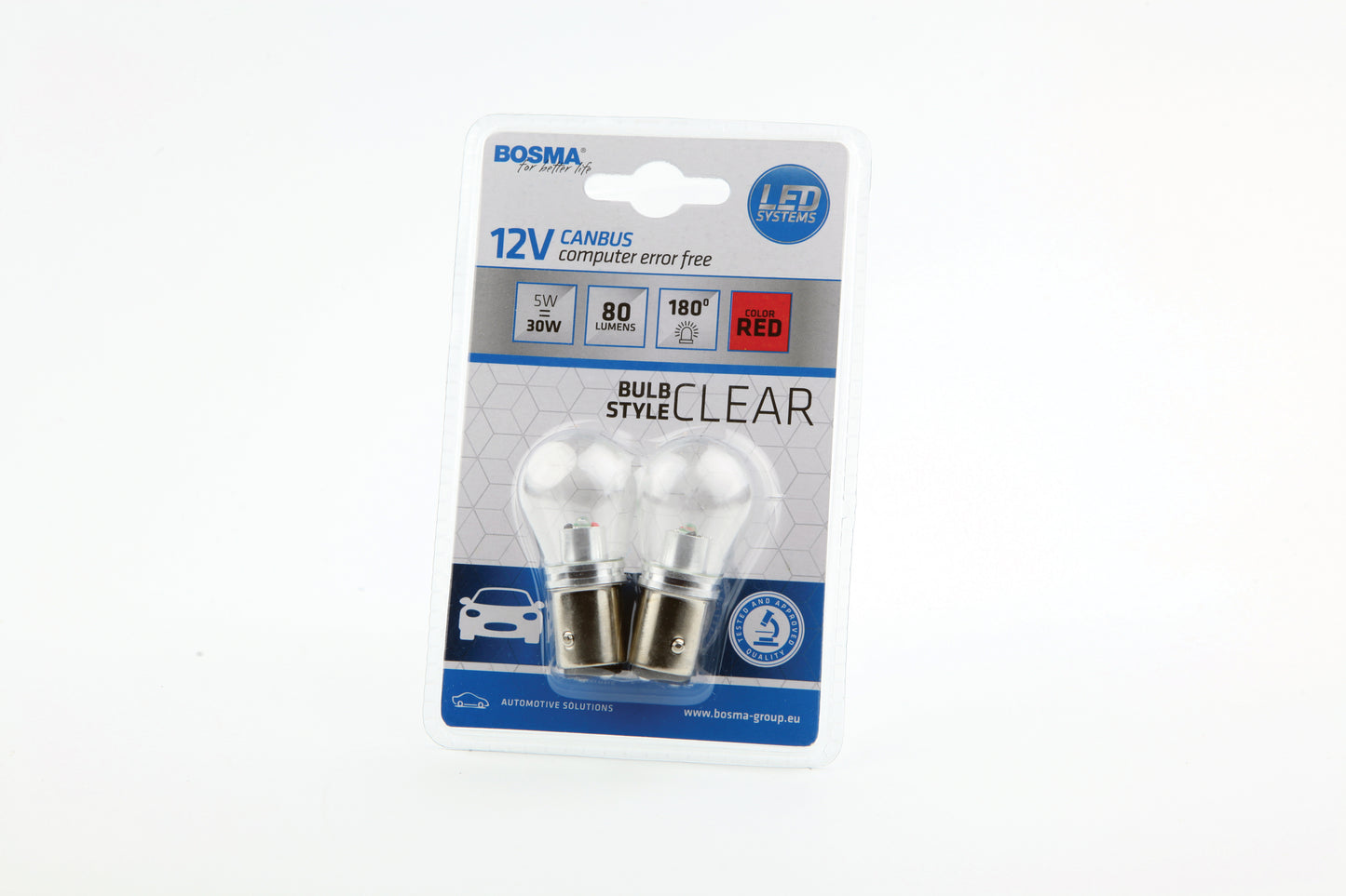 12V P21/5W BAY15d CREE 3535 RØD KLAR